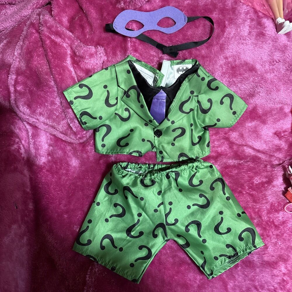 Build-A-Bear Workshop Batman Series Riddler Outfit Green Question Costume BAB